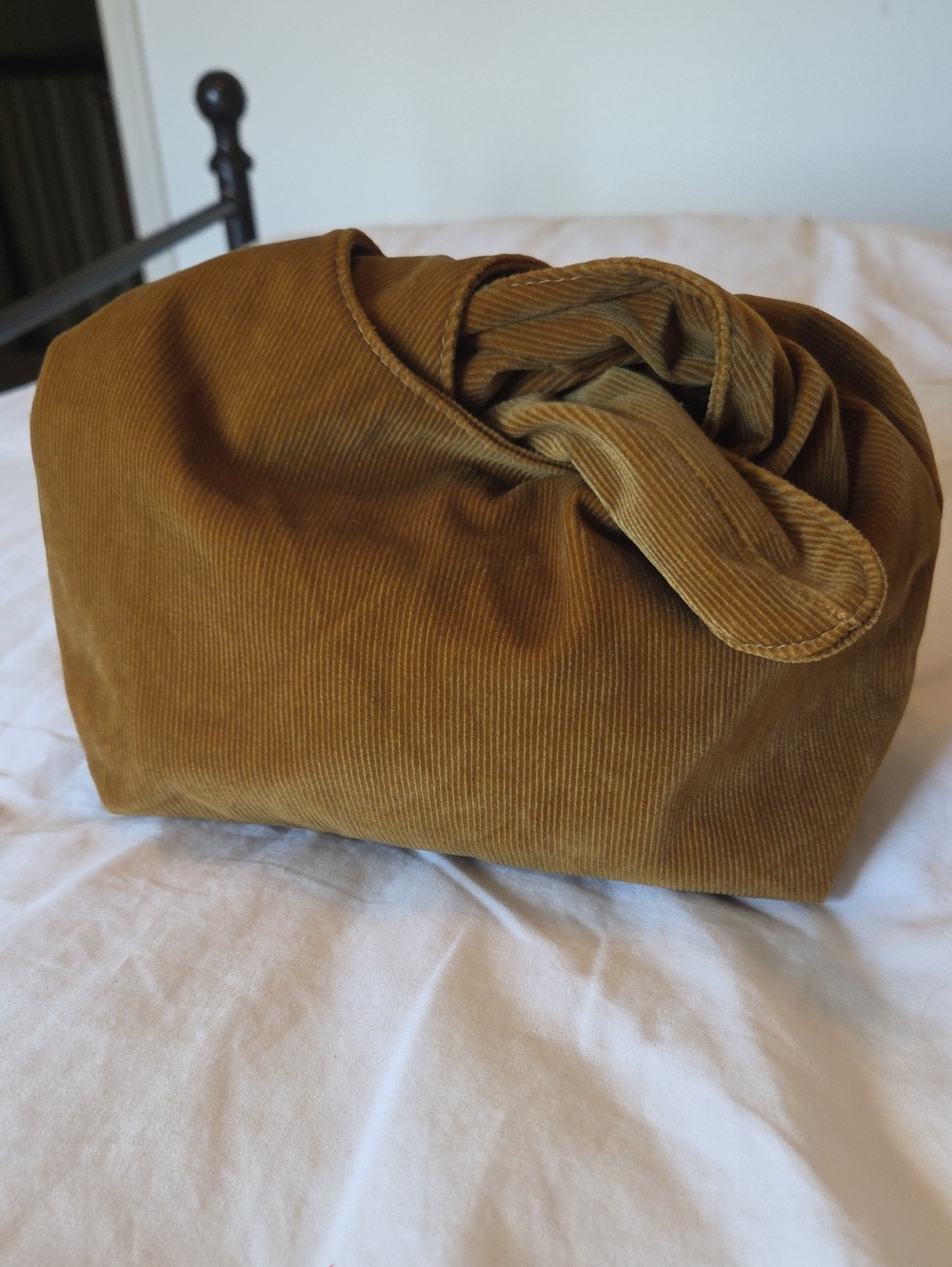 Merit Corduroy Knot Mini Bag in Brown